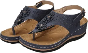 Ladmiple Sandals Women Dressy Summer Flat Comfortable Fashion Orthotic Orthopedic Slides With Plantar Fasciitis Arch Support