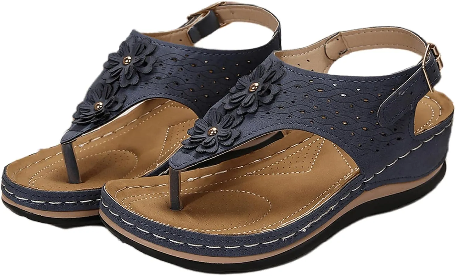 Ladmiple Sandals Women Dressy Summer Flat Comfortable Fashion Orthotic Orthopedic Slides With Plantar Fasciitis Arch Support