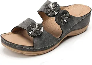 Ladmiple Sandals Women Dressy Summer Flat Flip Flops Orthopedic Comfortable Arch Support Orthotic Slides Cute Walking Shoes