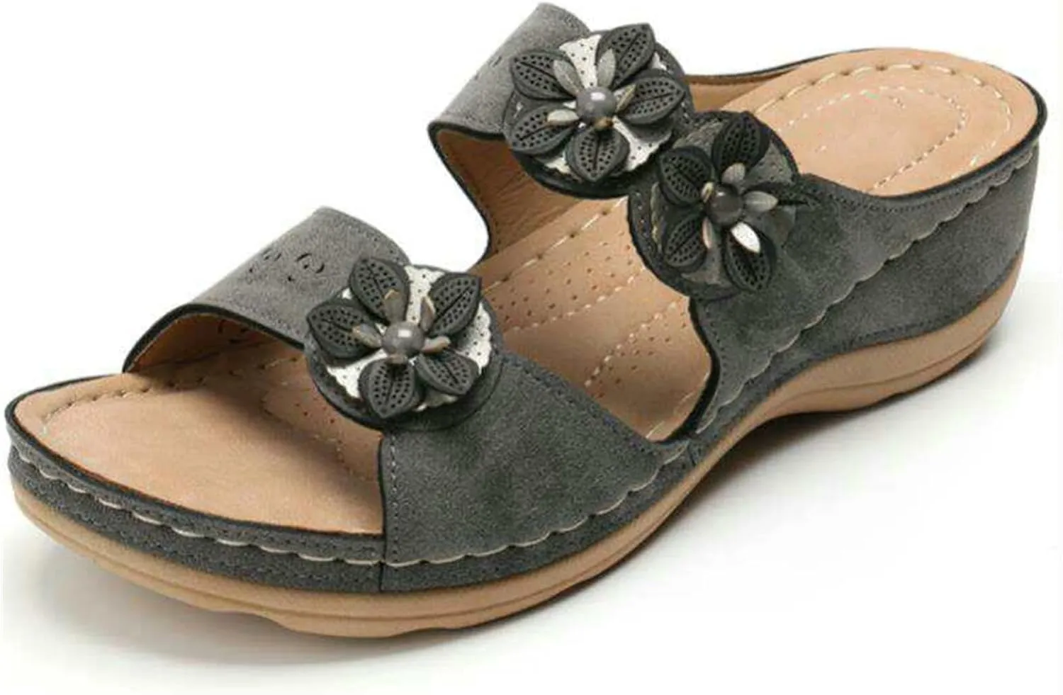 Ladmiple Sandals Women Dressy Summer Flat Flip Flops Orthopedic Comfortable Arch Support Orthotic Slides Cute Walking Shoes