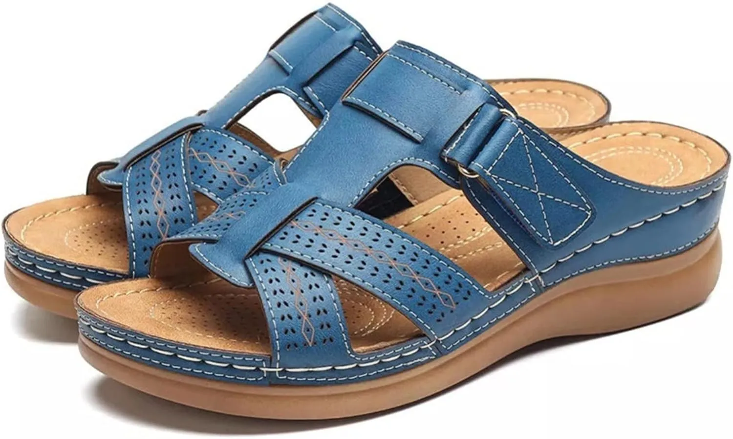 Ladmiple Sandals Women Dressy Summer Flat Flip Flops Orthotic Slides Comfortable Walking Orthopedic Slipper with Arch Support