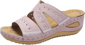 Ladmiple Sandals Women Fashion Wedges Orthotic Slides Dressy Summer Comfort Walking Orthopedic Flip Flops with Arch Support