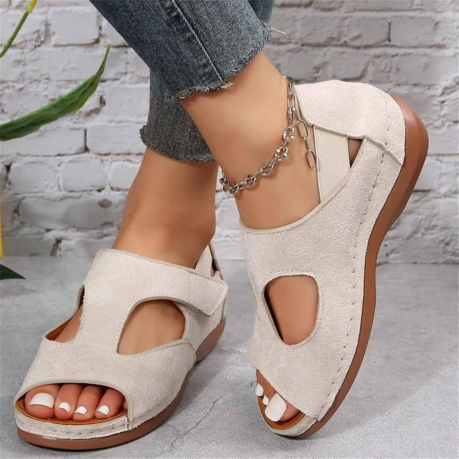Ladmiple Sandals Women Wedge Comfortable Fashion Orthotic Slides Orthopedic Flip Flops With Plantar Fasciitis Arch Support