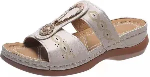 Ladmiple Womens Sandals Comfortable Dressy With Arch Support Orthopedic Walking Slippers Summer Slip On Orthotic Flip Flops