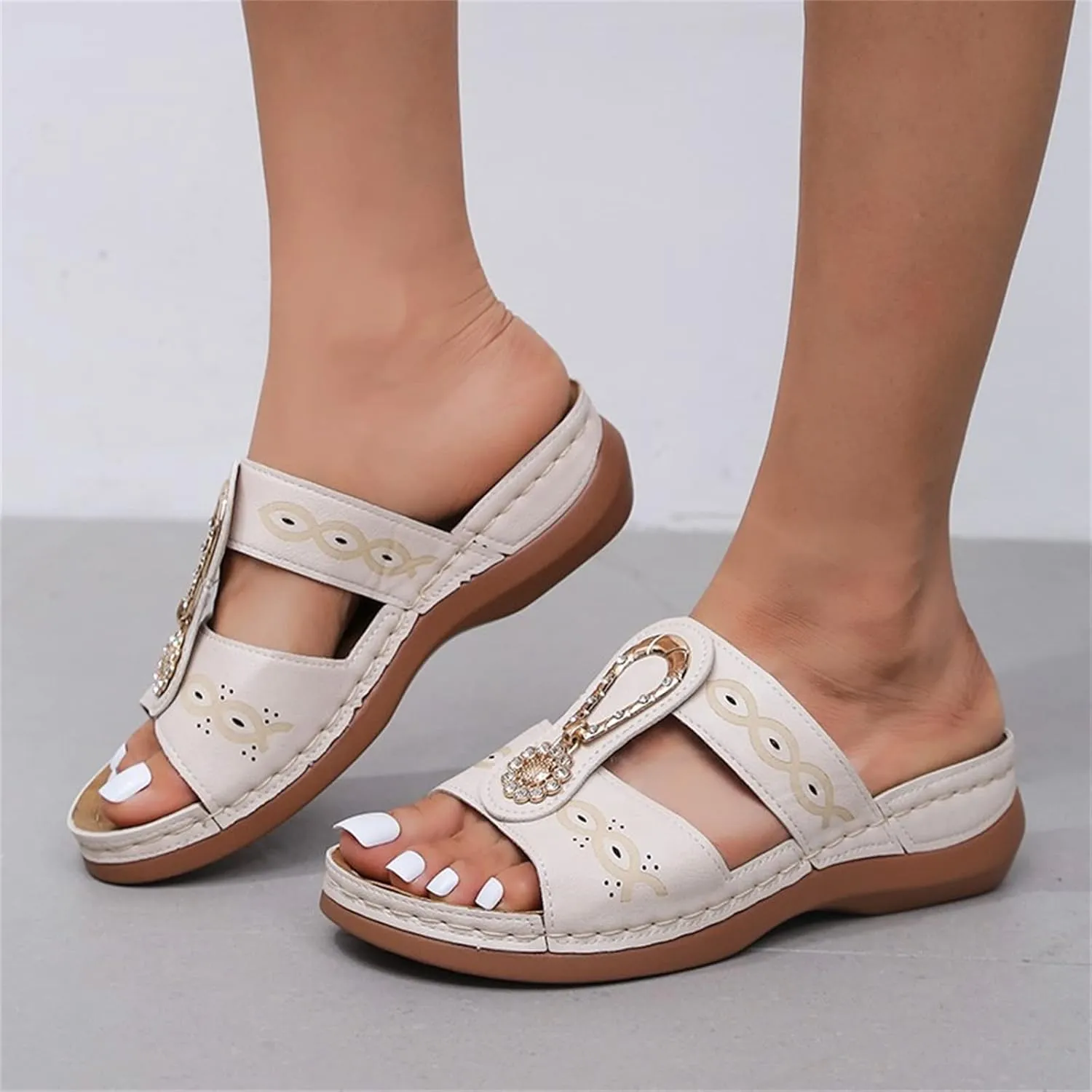 Ladmiple Womens Sandals Comfortable Dressy With Arch Support Orthopedic Walking Slippers Summer Slip On Orthotic Flip Flops
