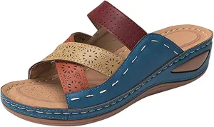 Ladmiple Womens Sandals Comfortable Slides Fashion Orthotic Flip Flop Orthopedic Slippers With Plantar Fasciitis Arch Support