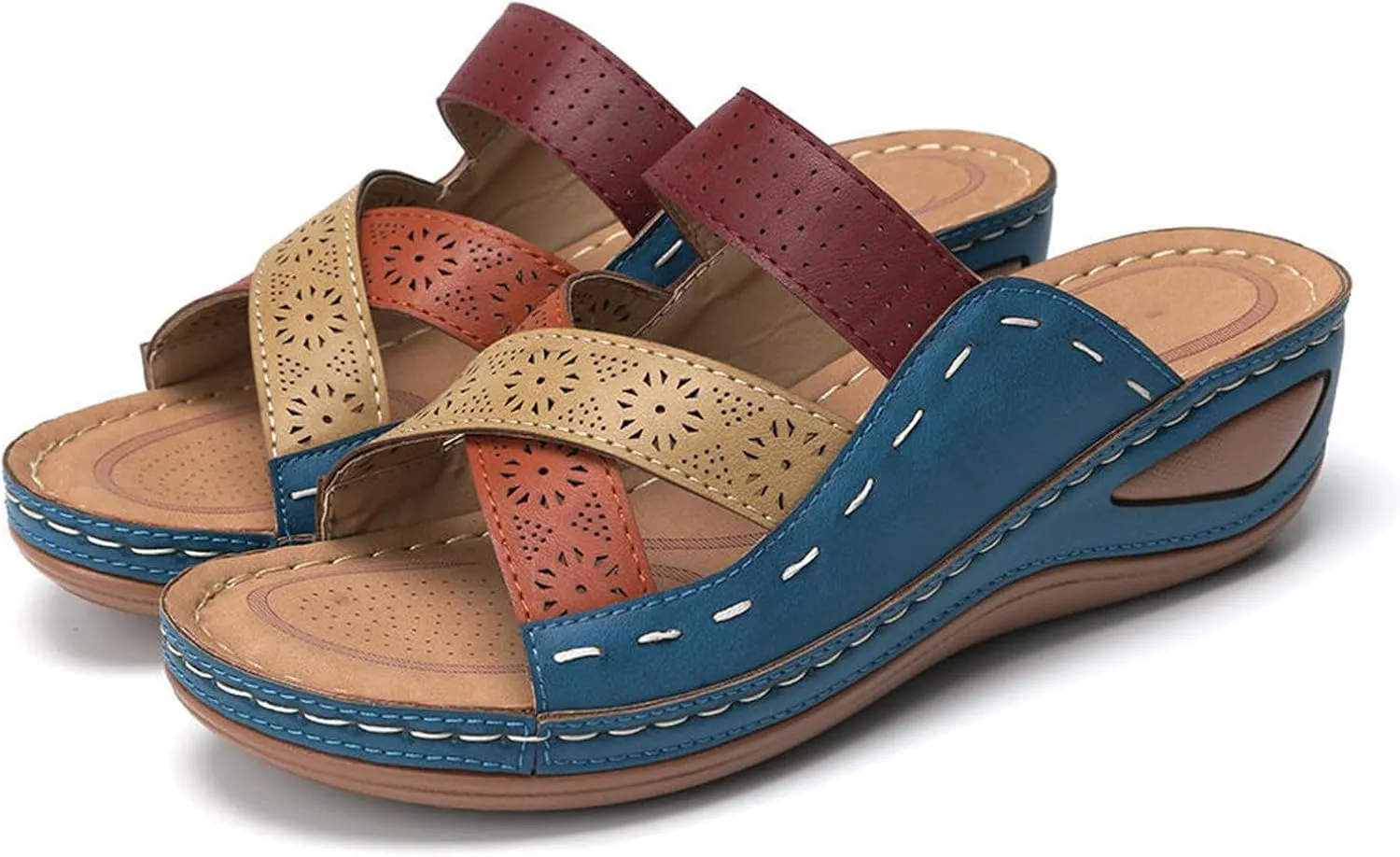 Ladmiple Women's Sandals Comfortable Walking Arch Support Orthotic Flip Flops Dressy Orthopedic Slides Summer Shoes 2024