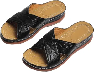 Ladmiple Womens Sandals Comfortable Walking Fashion Orthotic Slides Orthopedic Slippers With Plantar Fasciitis Arch Support