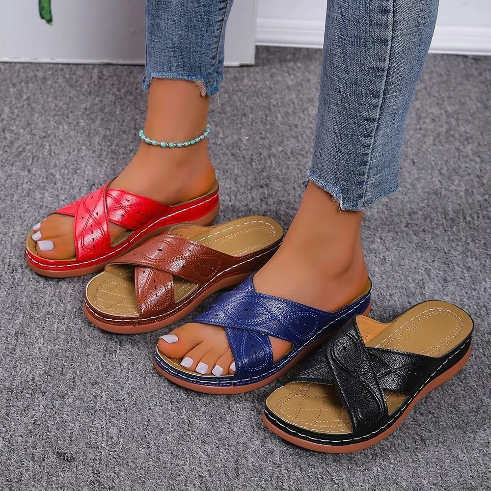 Ladmiple Womens Sandals Comfortable Walking Open Toe Arch Support Orthotic Slides Dressy Summer Orthopedic Flip Flops 2024