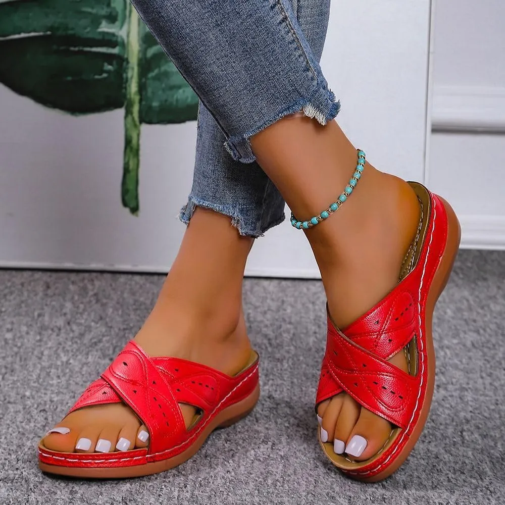 Ladmiple Womens Sandals Comfortable Walking Open Toe Arch Support Orthotic Slides Dressy Summer Orthopedic Flip Flops 2024