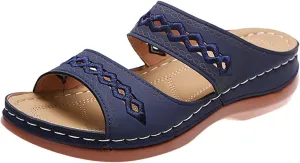Ladmiple Women's Sandals Comfortable Walking Orthopedic Slippers with Arch Support Dressy Summer Slip On Orthotic Flip Flops