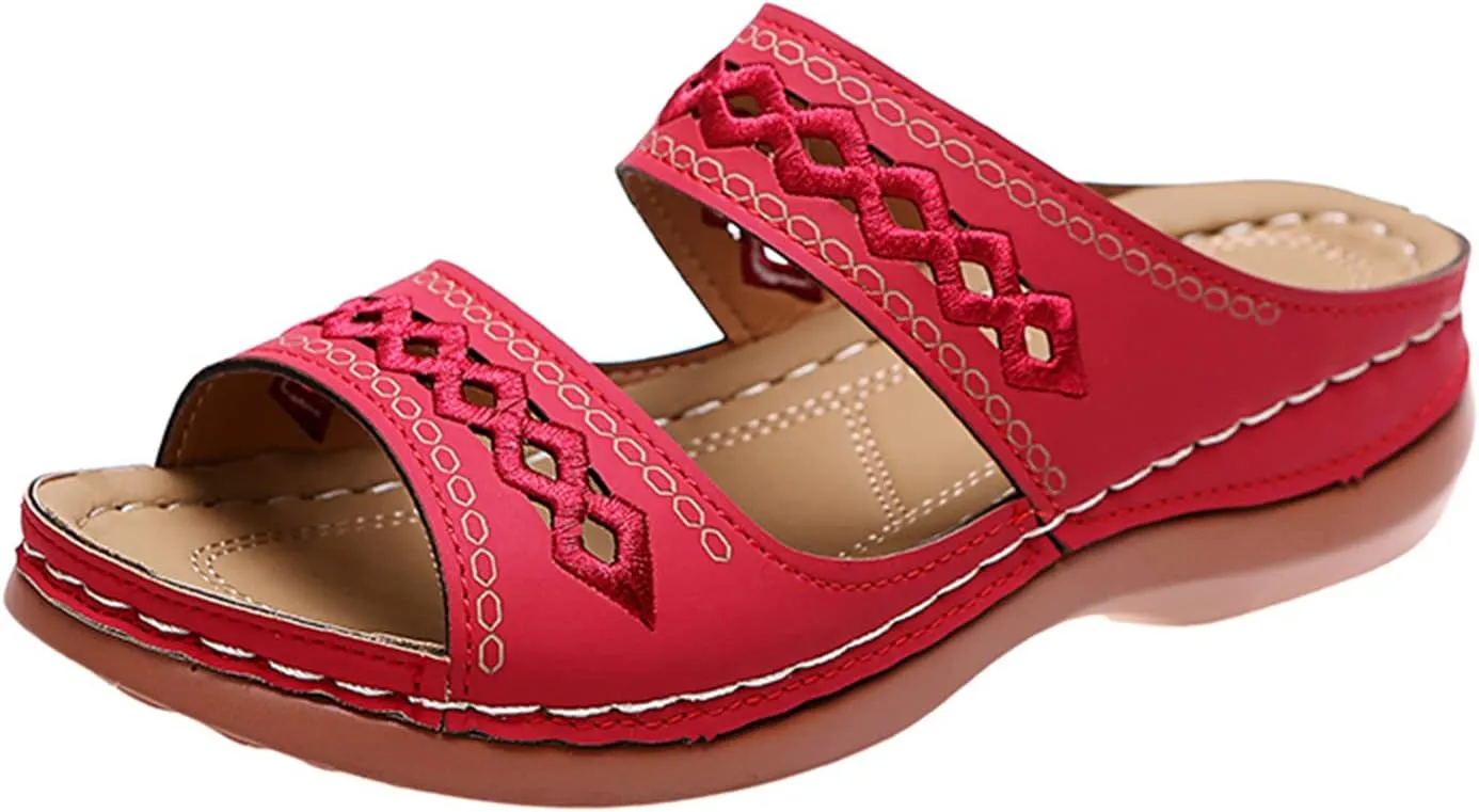 Ladmiple Womens Sandals Dressy Comfortable Arch Support Orthopedic Flip Flops Summer Casual Walking Orthotic Slides 2024