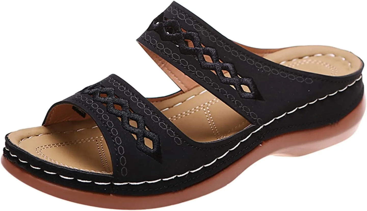 Ladmiple Womens Sandals Dressy Comfortable Arch Support Orthopedic Flip Flops Summer Casual Walking Orthotic Slides 2024
