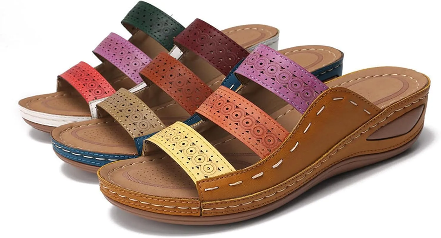 Ladmiple Womens Sandals Dressy Comfortable Orthotic Slides Orthopedic Summer Walking Flip Flops with Arch Support 2024