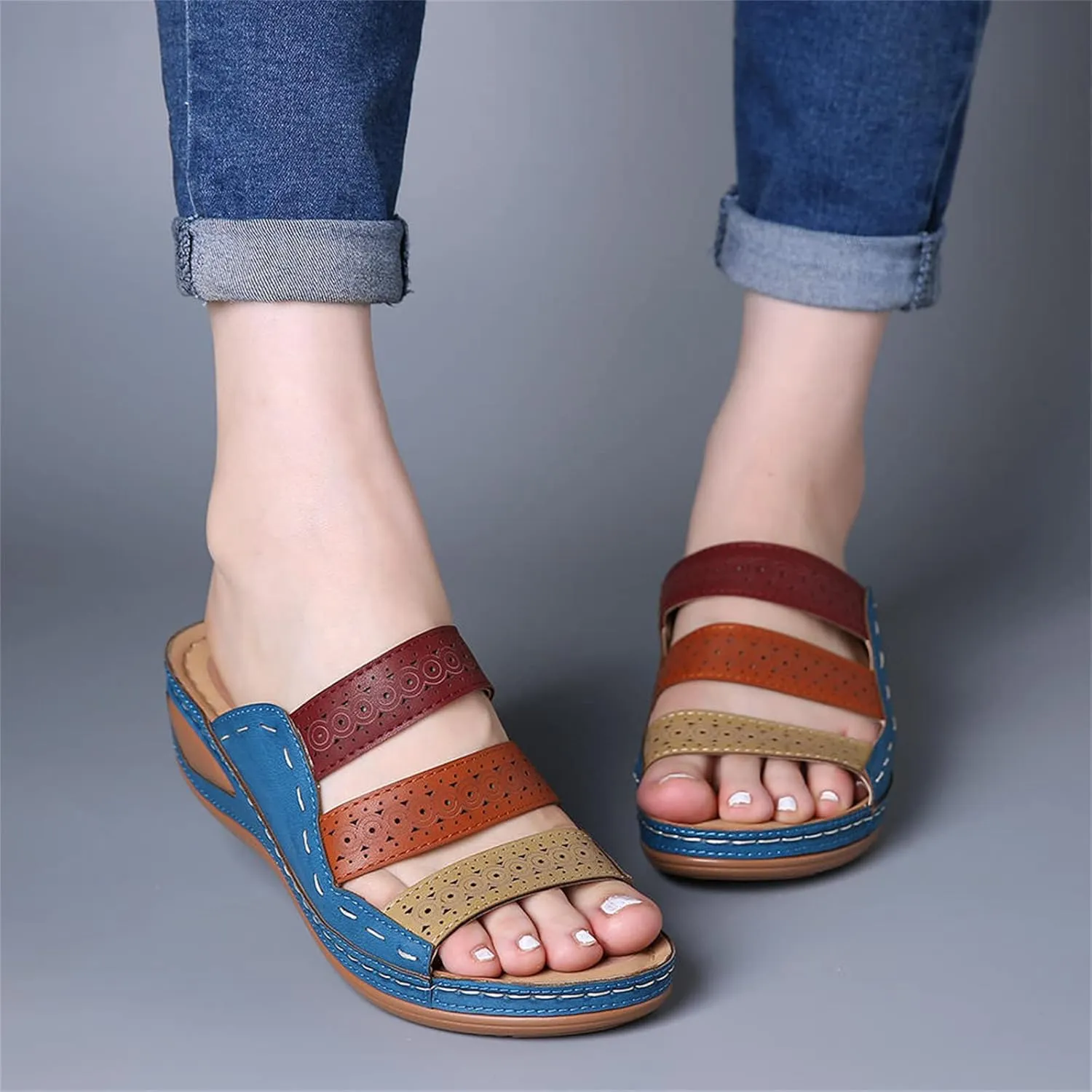 Ladmiple Womens Sandals Dressy Comfortable Orthotic Slides Orthopedic Summer Walking Flip Flops with Arch Support 2024