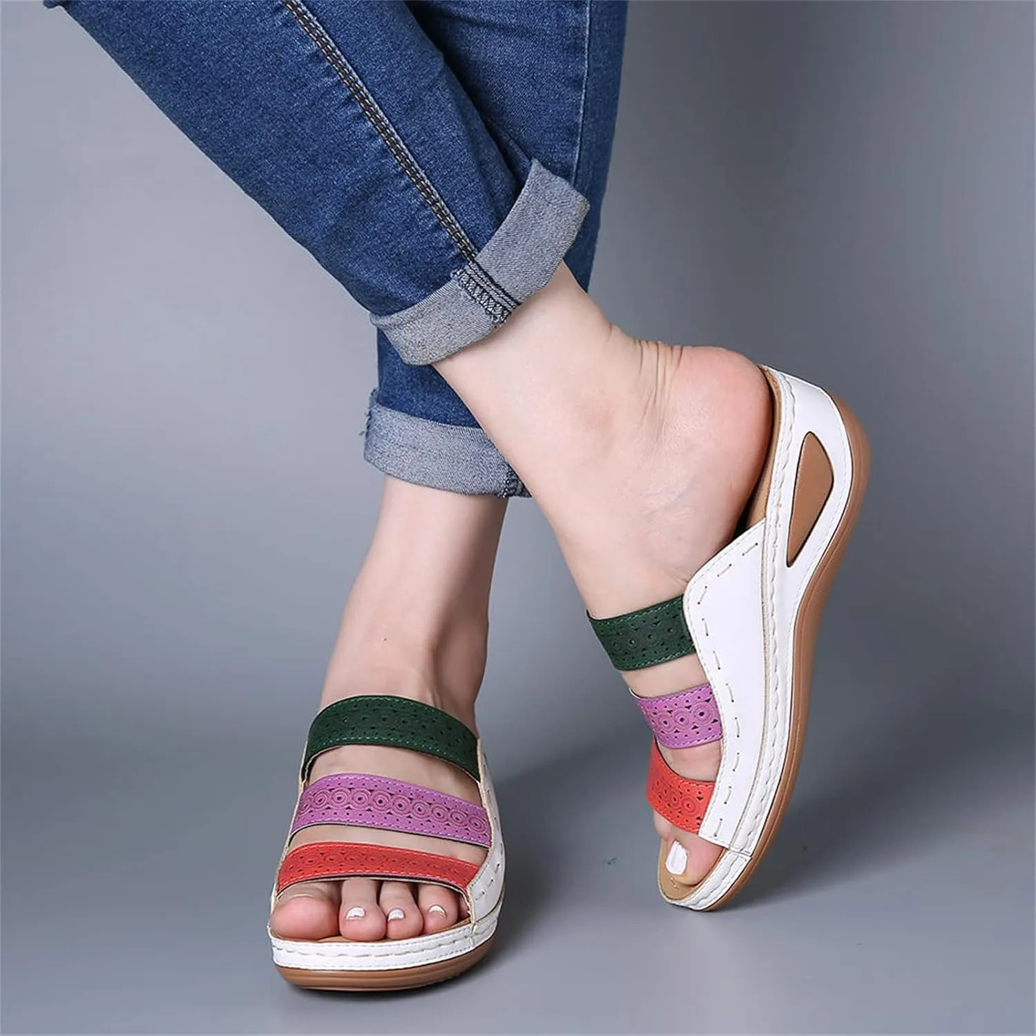 Ladmiple Womens Sandals Dressy Comfortable Orthotic Slides Orthopedic Summer Walking Flip Flops with Arch Support 2024