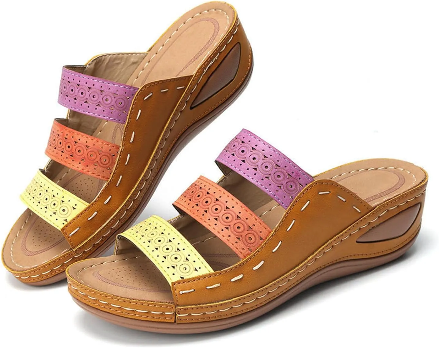 Ladmiple Womens Sandals Dressy Comfortable Orthotic Slides Orthopedic Summer Walking Flip Flops with Arch Support 2024