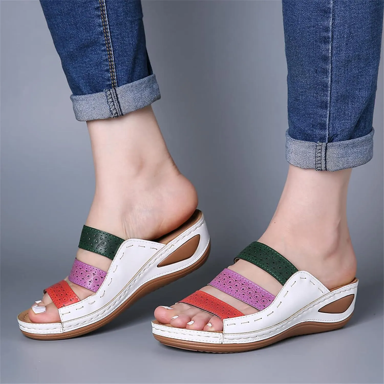 Ladmiple Womens Sandals Dressy Comfortable Orthotic Slides Orthopedic Summer Walking Flip Flops with Arch Support 2024