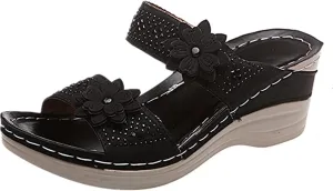Ladmiple Womens Sandals With Arch Support Dressy Fashion Orthotic Slides Lightweight Comfortable Athletic Slip On Slippers