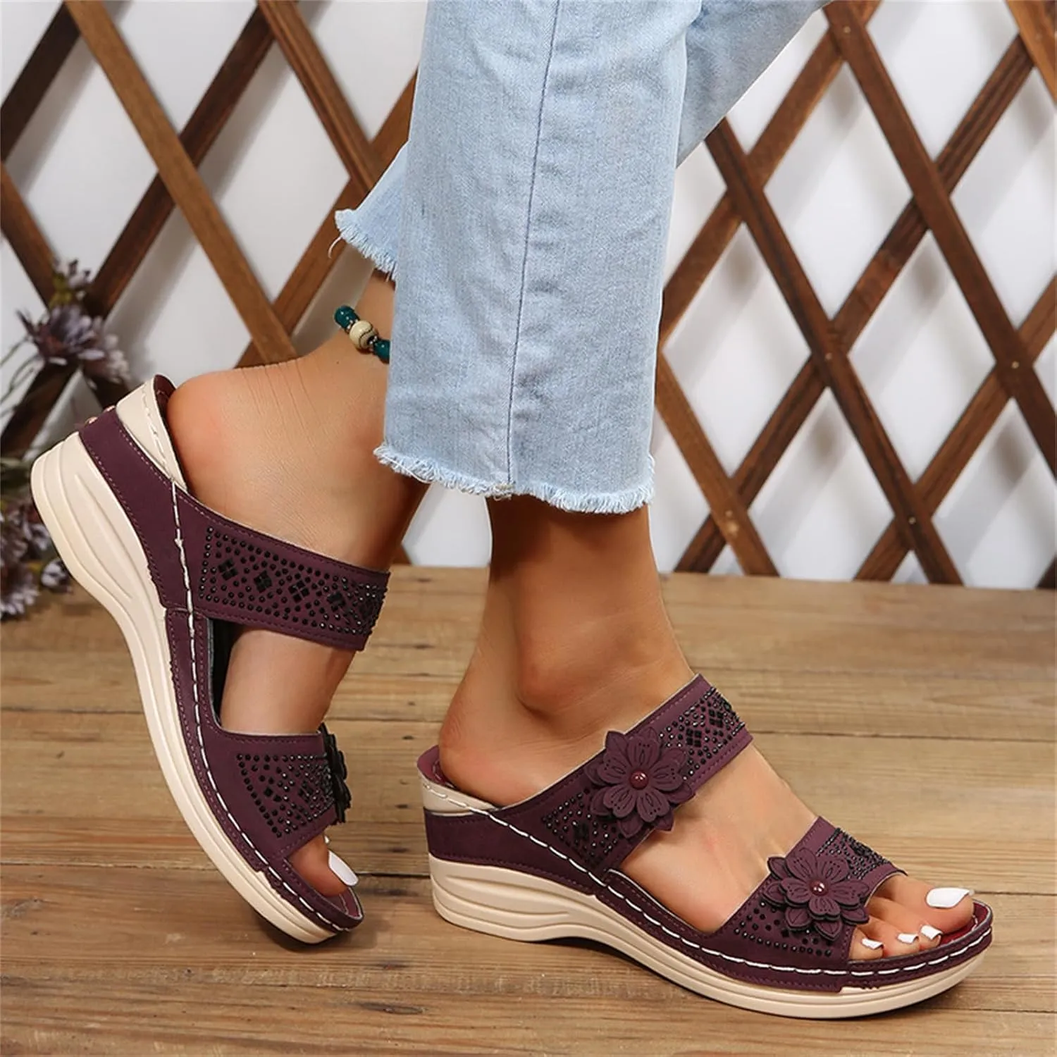 Ladmiple Womens Sandals With Arch Support Plantar Fasciitis Orthopedic Walking Slippers Dressy Summer Orthotic Flip Flops