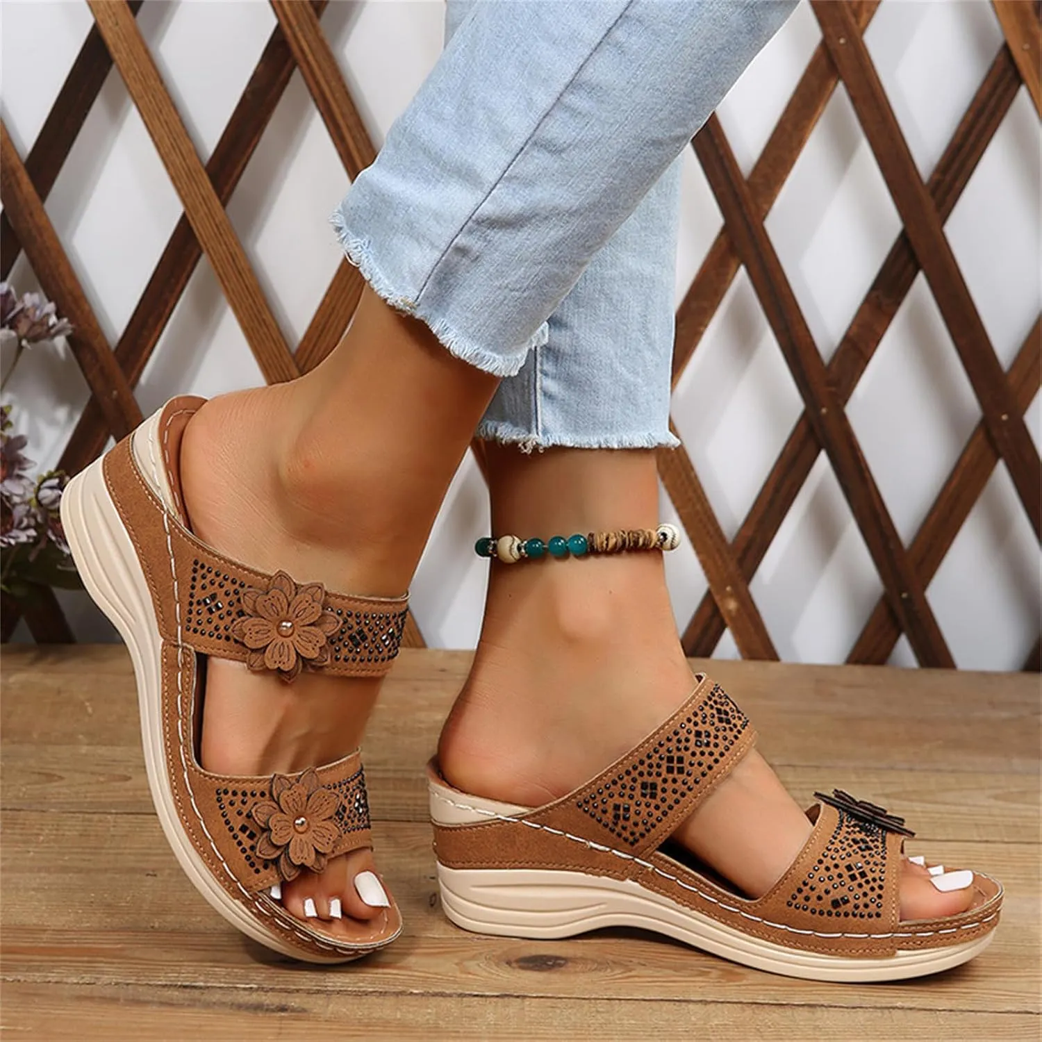 Ladmiple Womens Sandals With Arch Support Plantar Fasciitis Orthopedic Walking Slippers Dressy Summer Orthotic Flip Flops
