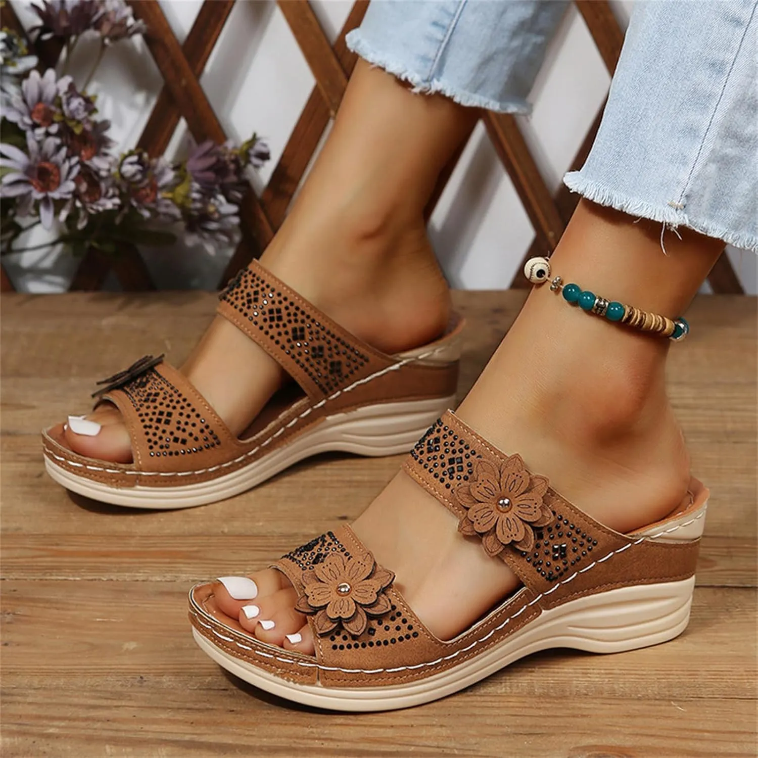 Ladmiple Womens Sandals With Arch Support Plantar Fasciitis Orthopedic Walking Slippers Dressy Summer Orthotic Flip Flops