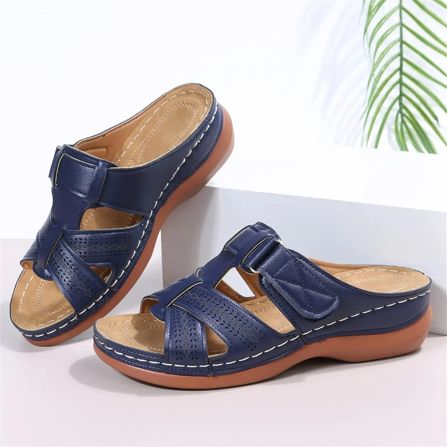 Ladmiple Womens Sandals With Arch Support Plantar Fasciitis Orthotic Flips Flops Flat feet Comfortable Orthopedic Slides