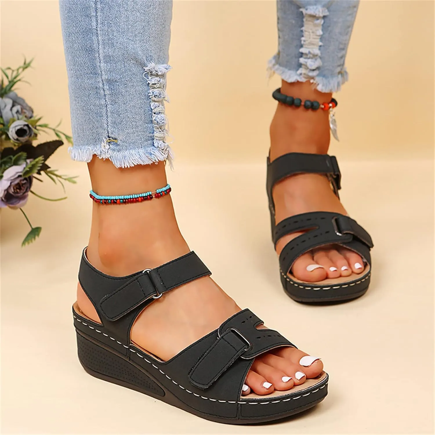 Ladmiple Womens Sandals With Back Strap And Arch Support Orthopedic Flip Flops Dressy Summer Comfort Walking Orthotic Slides