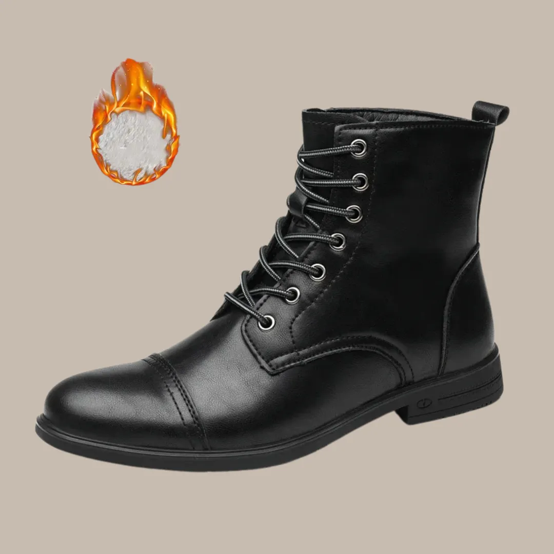 Leather Boots Plush Warm