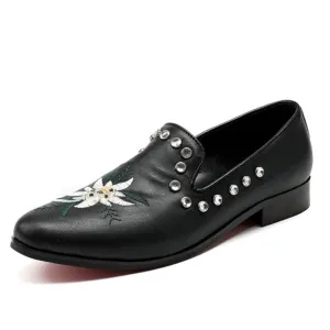 Low Top Printed Formal Oxfords with Decoration