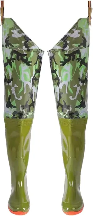 LXXW Fishing Chest Waders Men's/women's flat knee-high, extra tall rain boots, waterproof boots, rice planting boots, fishing waders hunting waders(Green,4.5)