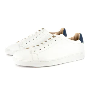Mahari : Men's Leather Sneaker in White Cayak
