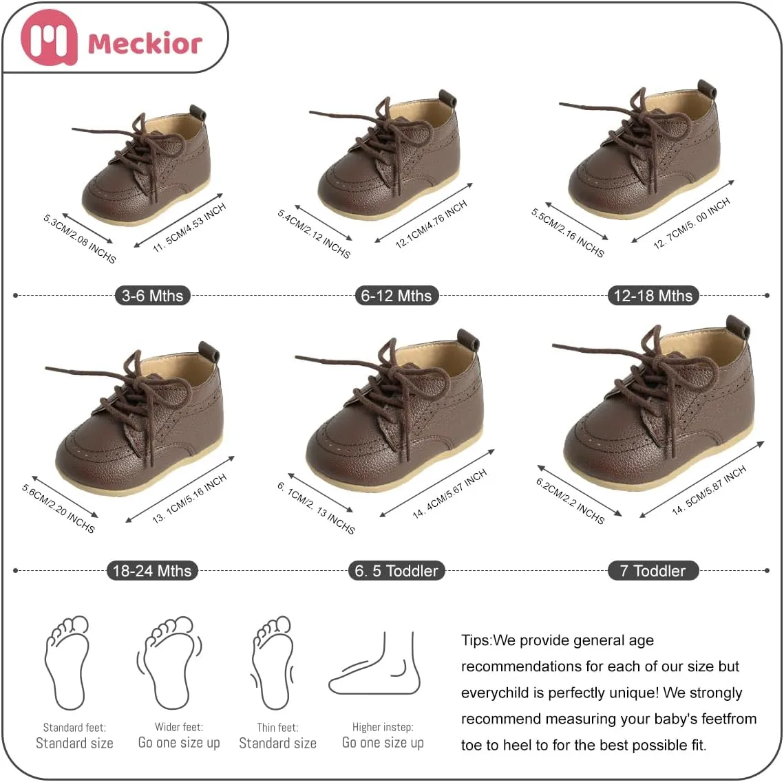 Meckior Infant Baby Boys Girls Classic PU Leather Wedding Loafers Brogue Toddler Oxford Dress Shoes First Steps Walking Flat Lazy Crib Shoe