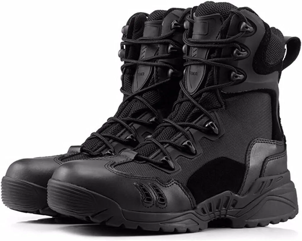 Men Military Desert Combat Shoes, Outdoor Waterproof Army Tactical Boots, Breathable Climbing Sneaker