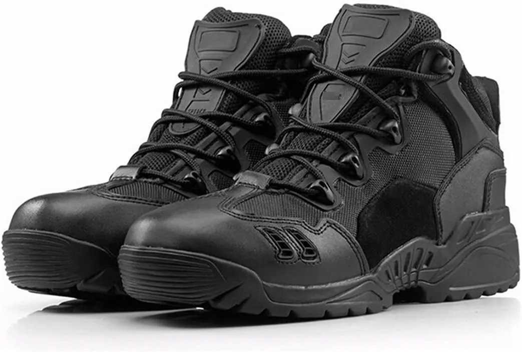 Men Military Desert Combat Shoes, Outdoor Waterproof Army Tactical Boots, Breathable Climbing Sneaker