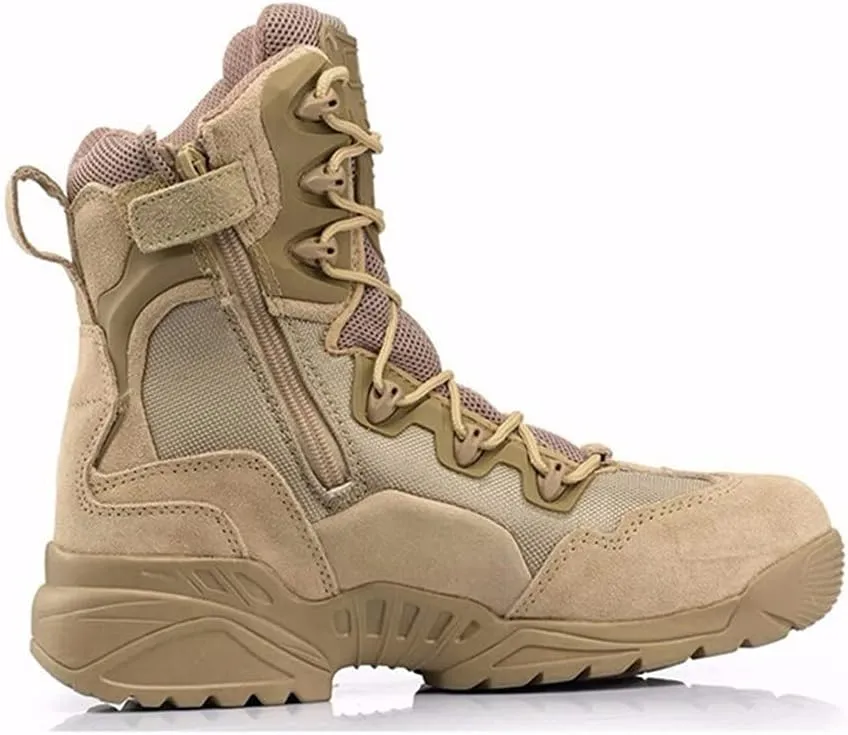 Men Military Desert Combat Shoes, Outdoor Waterproof Army Tactical Boots, Breathable Climbing Sneaker