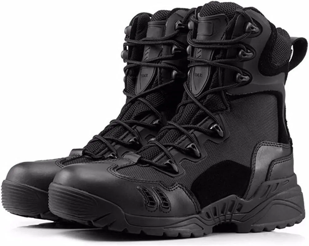Men Military Desert Combat Shoes, Outdoor Waterproof Army Tactical Boots, Breathable Climbing Sneaker