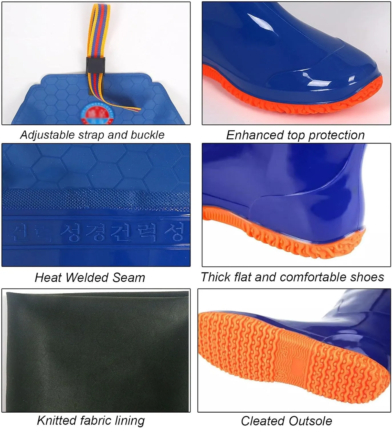 Men Women Hip Waders Boots for Fishing Hunting with Pockets, Lightweight PVC Waterproof Hip Boots Anti-Slip Rain Boots