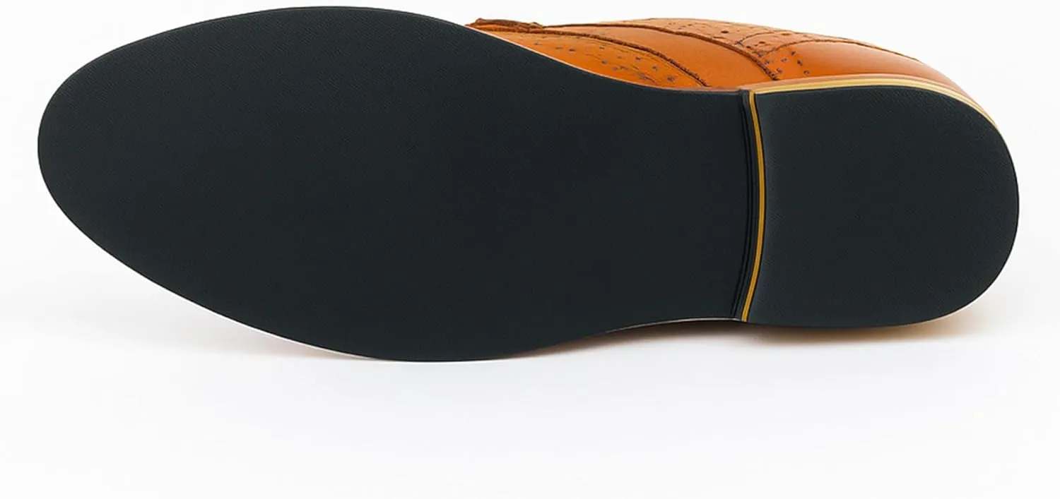 Mens Boys Lace Up Dress Shoes Brogue Father Son Formal Footwear