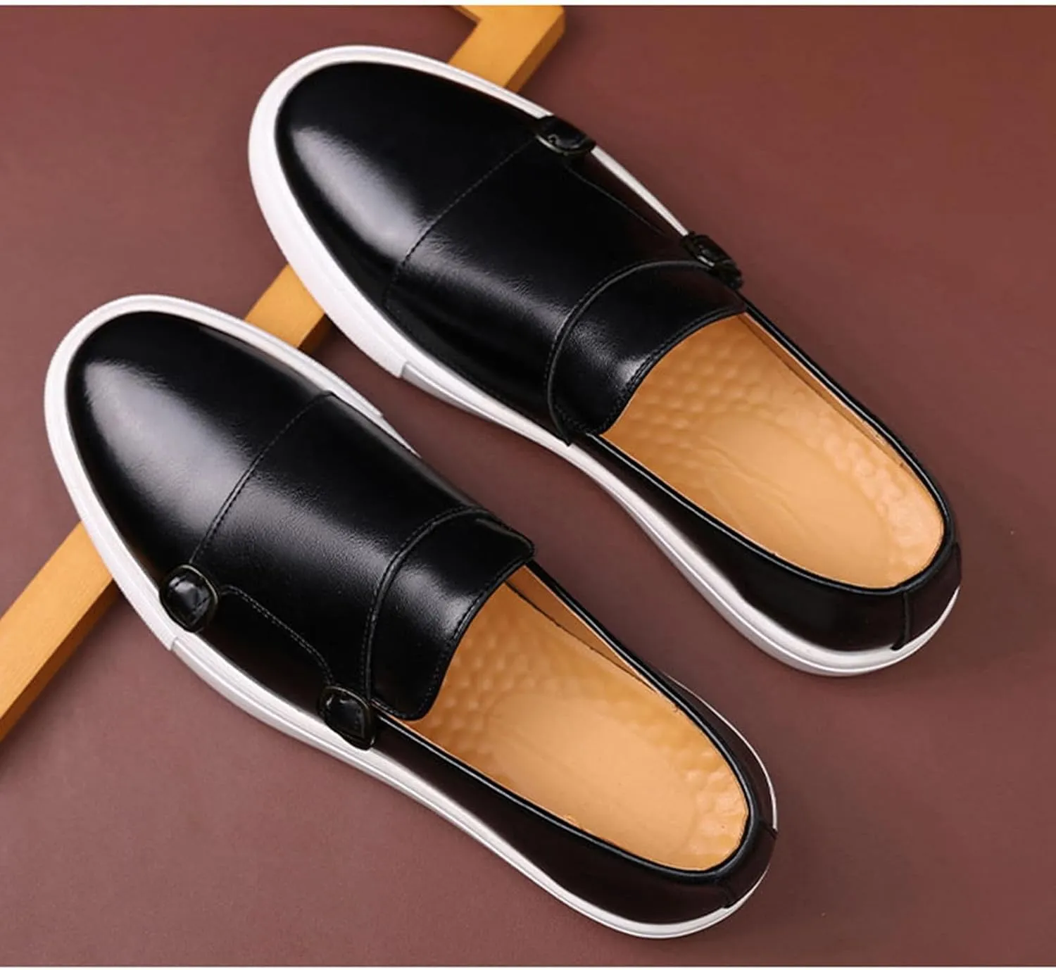 Men's Casual Oxford Shoes Monk Strap Dress Shoes Comfortable Fashion Sneakers Loafer Shoes