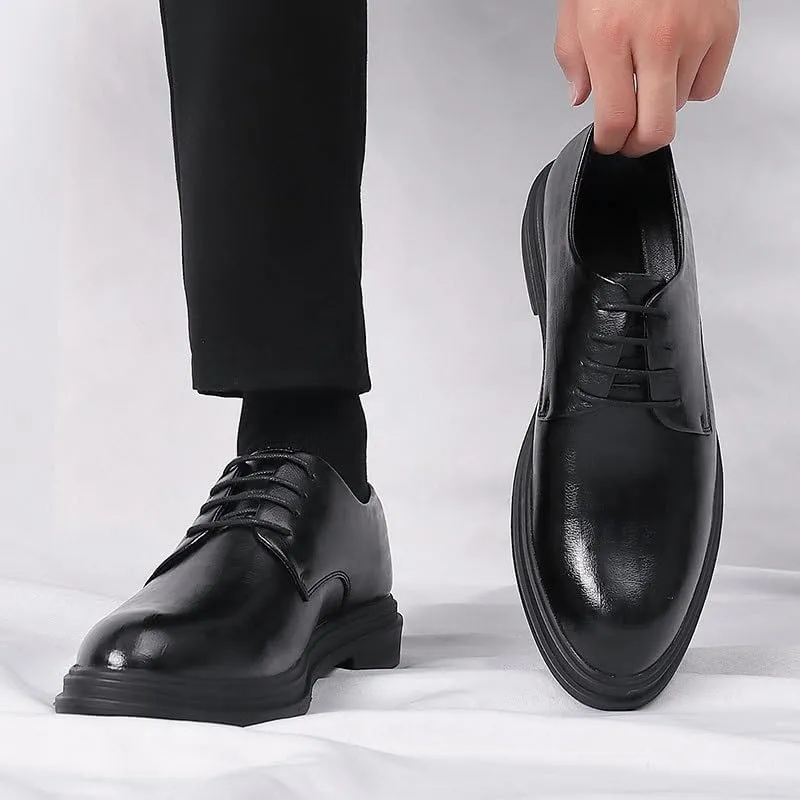 Men's Comfort Orthopedic Dress Shoes Mens Fashion Classic Pointed Toe Lace Up Low Top Leather Oxford Shoes Non-Slip Softsole Walking Shoes