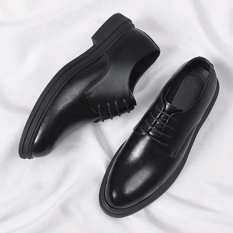 Men's Comfort Orthopedic Dress Shoes Mens Fashion Classic Pointed Toe Lace Up Low Top Leather Oxford Shoes Non-Slip Softsole Walking Shoes