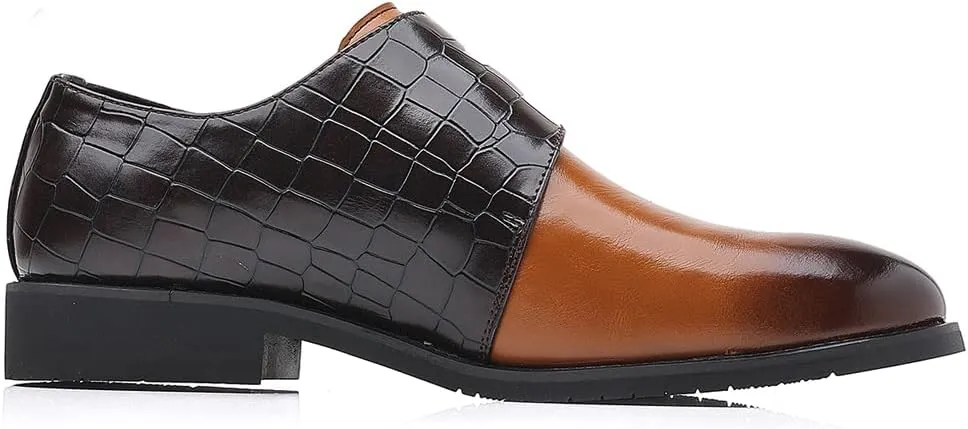Mens Double Monk Strap Loafer??Men's Dress Loafers Slip-on Formal Shoes
