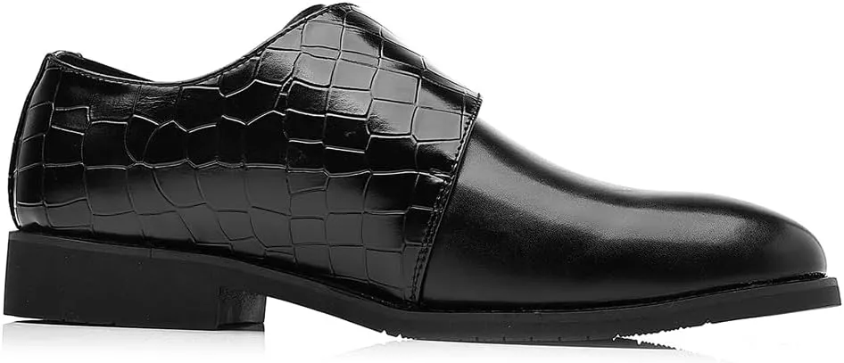 Mens Double Monk Strap Loafer??Men's Dress Loafers Slip-on Formal Shoes