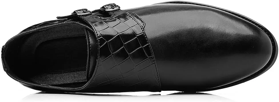 Mens Double Monk Strap Loafer??Men's Dress Loafers Slip-on Formal Shoes