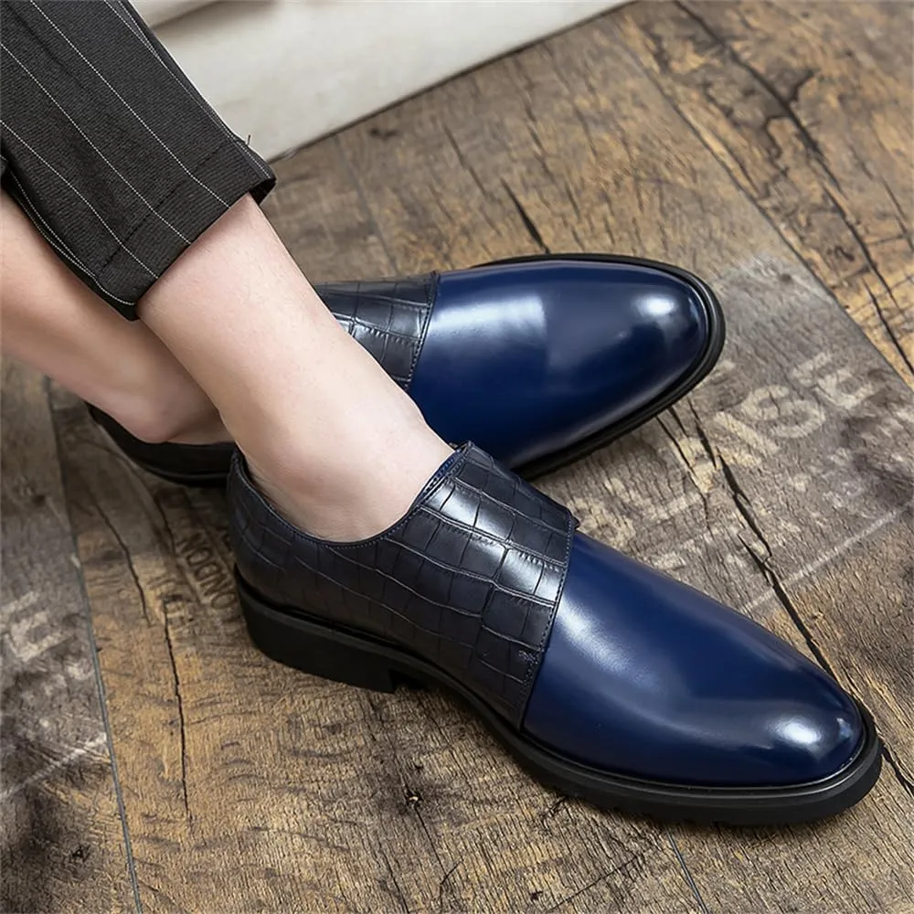 Mens Double Monk Strap Slip on Loafer Leather Formal Business Casual Comfortable Dress Shoes for Men