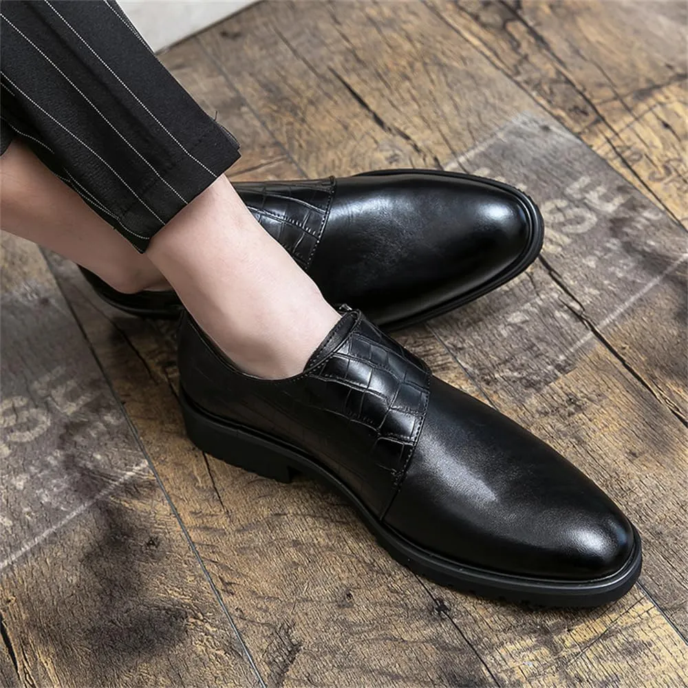Mens Double Monk Strap Slip on Loafer Leather Formal Business Casual Comfortable Dress Shoes for Men