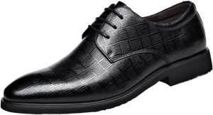 Men's Dress Shoes Classic Lace-up Formal Tuxedo Shoes Oxford Formal Modern Leather Shoes for Men Mens Comfort Orthopedic Dress Shoes