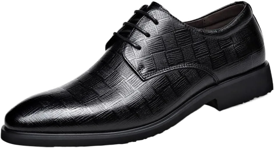 Men's Dress Shoes Classic Lace-up Formal Tuxedo Shoes Oxford Formal Modern Leather Shoes for Men Mens Comfort Orthopedic Dress Shoes
