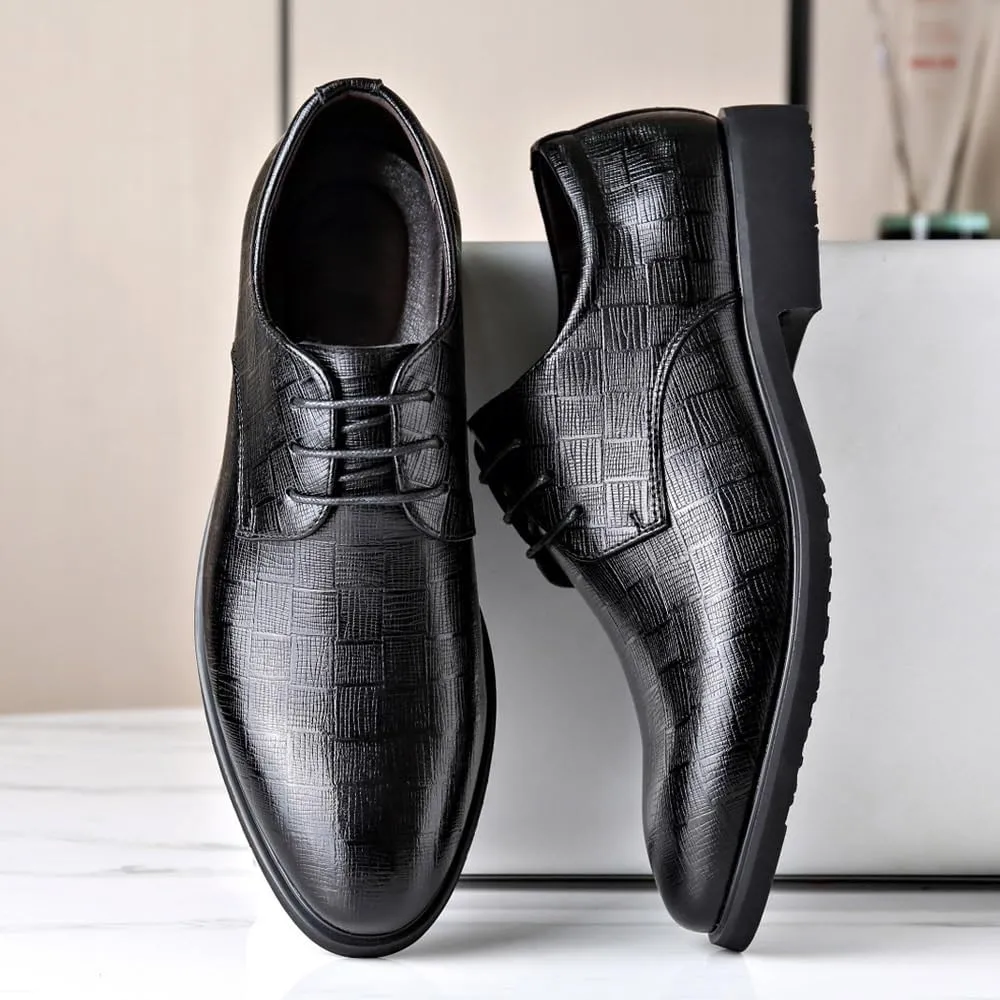 Men's Dress Shoes Classic Lace-up Formal Tuxedo Shoes Oxford Formal Modern Leather Shoes for Men Mens Comfort Orthopedic Dress Shoes